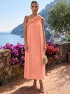 Chiffon A-Line One Shoulder Formal Tent/ Trapeze Dresses with 3D Flowers