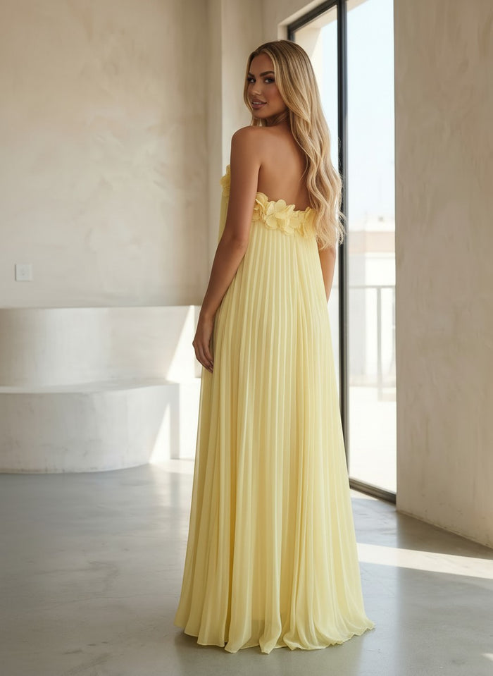 Chiffon A-Line One Shoulder Formal Dresses with 3D Flowers