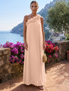 Chiffon A-Line One Shoulder Formal Tent/ Trapeze Dresses with 3D Flowers
