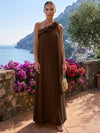 Chiffon A-Line One Shoulder Formal Tent/ Trapeze Dresses with 3D Flowers
