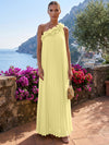 Chiffon A-Line One Shoulder Formal Tent/ Trapeze Dresses with 3D Flowers