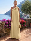 Chiffon A-Line One Shoulder Formal Tent/ Trapeze Dresses with 3D Flowers