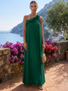 Chiffon A-Line One Shoulder Formal Tent/ Trapeze Dresses with 3D Flowers