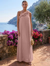 Chiffon A-Line One Shoulder Formal Tent/ Trapeze Dresses with 3D Flowers