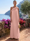 Chiffon A-Line One Shoulder Formal Tent/ Trapeze Dresses with 3D Flowers