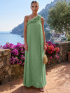 Chiffon A-Line One Shoulder Formal Tent/ Trapeze Dresses with 3D Flowers