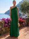 Chiffon A-Line One Shoulder Formal Tent/ Trapeze Dresses with 3D Flowers