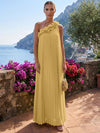 Chiffon A-Line One Shoulder Formal Tent/ Trapeze Dresses with 3D Flowers