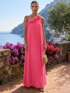 Chiffon A-Line One Shoulder Formal Tent/ Trapeze Dresses with 3D Flowers