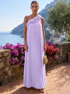 Chiffon A-Line One Shoulder Formal Tent/ Trapeze Dresses with 3D Flowers