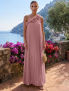 Chiffon A-Line One Shoulder Formal Tent/ Trapeze Dresses with 3D Flowers