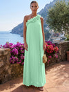 Chiffon A-Line One Shoulder Formal Tent/ Trapeze Dresses with 3D Flowers