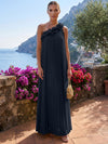 Chiffon A-Line One Shoulder Formal Tent/ Trapeze Dresses with 3D Flowers