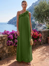Chiffon A-Line One Shoulder Formal Tent/ Trapeze Dresses with 3D Flowers