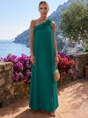 Chiffon A-Line One Shoulder Formal Tent/ Trapeze Dresses with 3D Flowers