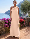 Chiffon A-Line One Shoulder Formal Tent/ Trapeze Dresses with 3D Flowers