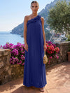 Chiffon A-Line One Shoulder Formal Tent/ Trapeze Dresses with 3D Flowers