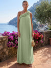 Chiffon A-Line One Shoulder Formal Tent/ Trapeze Dresses with 3D Flowers