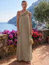 Chiffon A-Line One Shoulder Formal Tent/ Trapeze Dresses with 3D Flowers