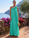Chiffon A-Line One Shoulder Formal Tent/ Trapeze Dresses with 3D Flowers