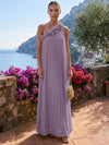 Chiffon A-Line One Shoulder Formal Tent/ Trapeze Dresses with 3D Flowers