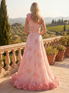 Chiffon A-Line One Shoulder Formal Dresses with 3D Flowers