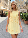 Jersey A-Line Crew Neck Formal Dresses with 3D Flowers
