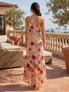 Tulle High Low One Shoulder Formal Dresses with 3D Flowers