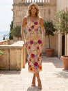 Tulle Bodycon Square Neck Formal Dresses with 3D Flowers