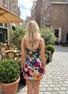 Tulle Bodycon Spaghetti Straps Formal Dresses with 3D Flowers