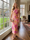 Jacquard Sheath One Shoulder Pleated Cocktail Dresses