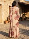 Chiffon A-Line V Neck Floral Print Formal Dresses