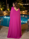 Chiffon A-Line Asymmetric Neck Plus Size Dresses with 3D Flowers
