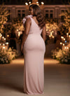 Satin Mermaid One Shoulder Plus Size Dresses with 3D Flowers