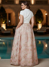 Jacquard A-Line V Neck Plus Size Dresses with Floral Embroidery