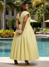 Satin A-Line V Neck Plus Size Dresses with 3D Flowers
