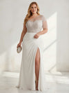 Chiffon Mermaid One Shoulder Beaded Plus Size Dresses