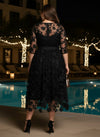 Tulle A-Line Crew Neck Floral Plus Size Dresses