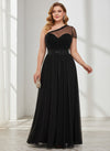 Chiffon A-Line One Shoulder Beaded Plus Size Dresses