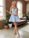 A-Line Sweetheart Floral Homecoming Dresses