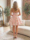Tulle A-Line Sweetheart Floral Homecoming Dresses