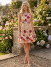 Tulle A-Line Crew Neck Homecoming Dresses with 3D Flowers