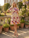 Tulle A-Line Crew Neck Homecoming Dresses with 3D Flowers