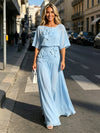 Chiffon A-Line Crew Neck Mother of the Bride Dresses with 3D Flowers
