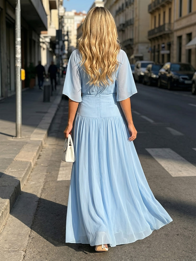 Chiffon A-Line Crew Neck Mother of the Bride Dresses with 3D Flowers