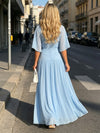 Chiffon A-Line Crew Neck Mother of the Bride Dresses with 3D Flowers