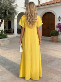 Chiffon A-Line Crew Neck Formal Dresses with 3D Flowers