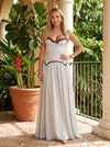 Satin A-Line Strapless Polka Dot Formal Dresses
