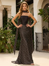 Chiffon Mermaid Strapless Polka Dot Formal Dresses