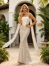 Chiffon Mermaid Strapless Polka Dot Formal Dresses